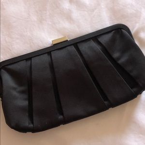 Black satin clutch